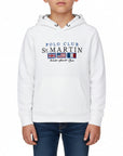 Felpa con cappuccio e ricamo logo flags