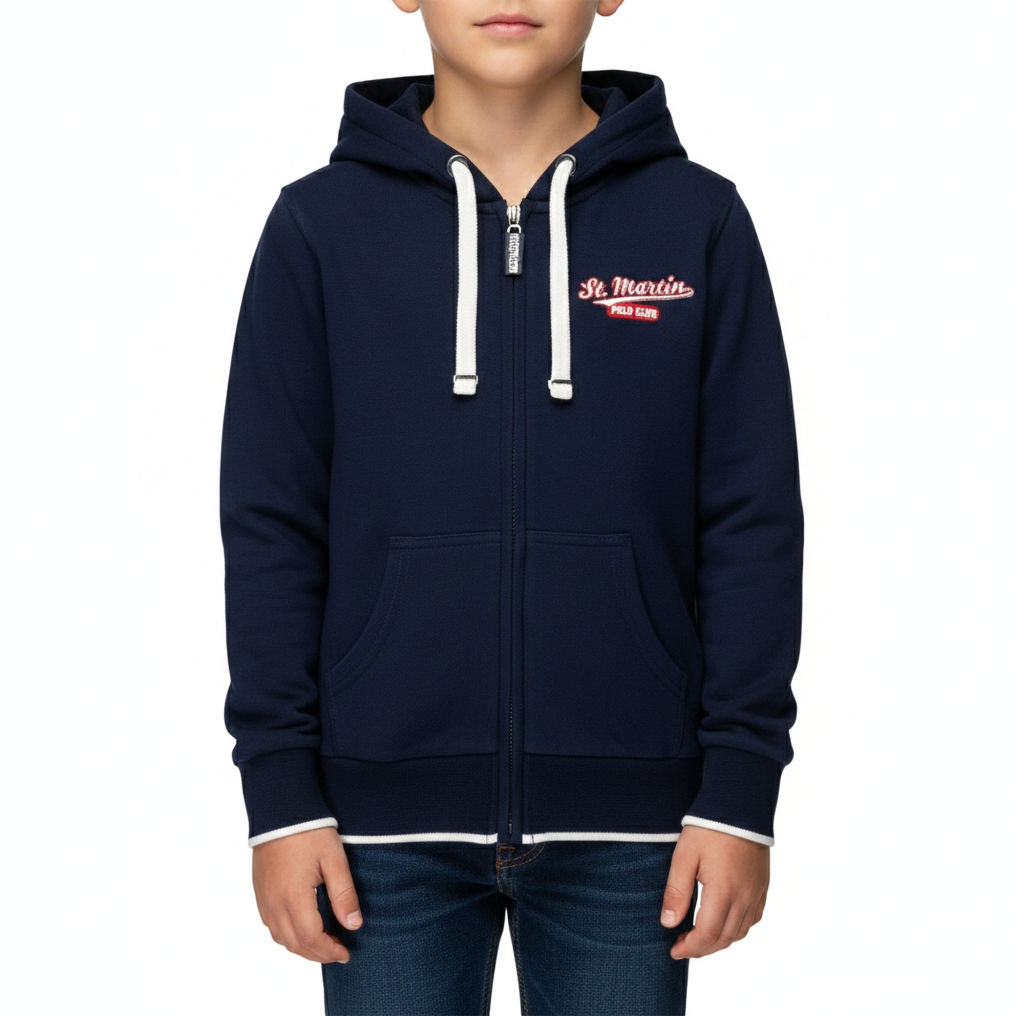 Felpa full zipper con cappuccio e stampa logo