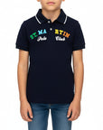 Polo piquet con stampa logo multicolor