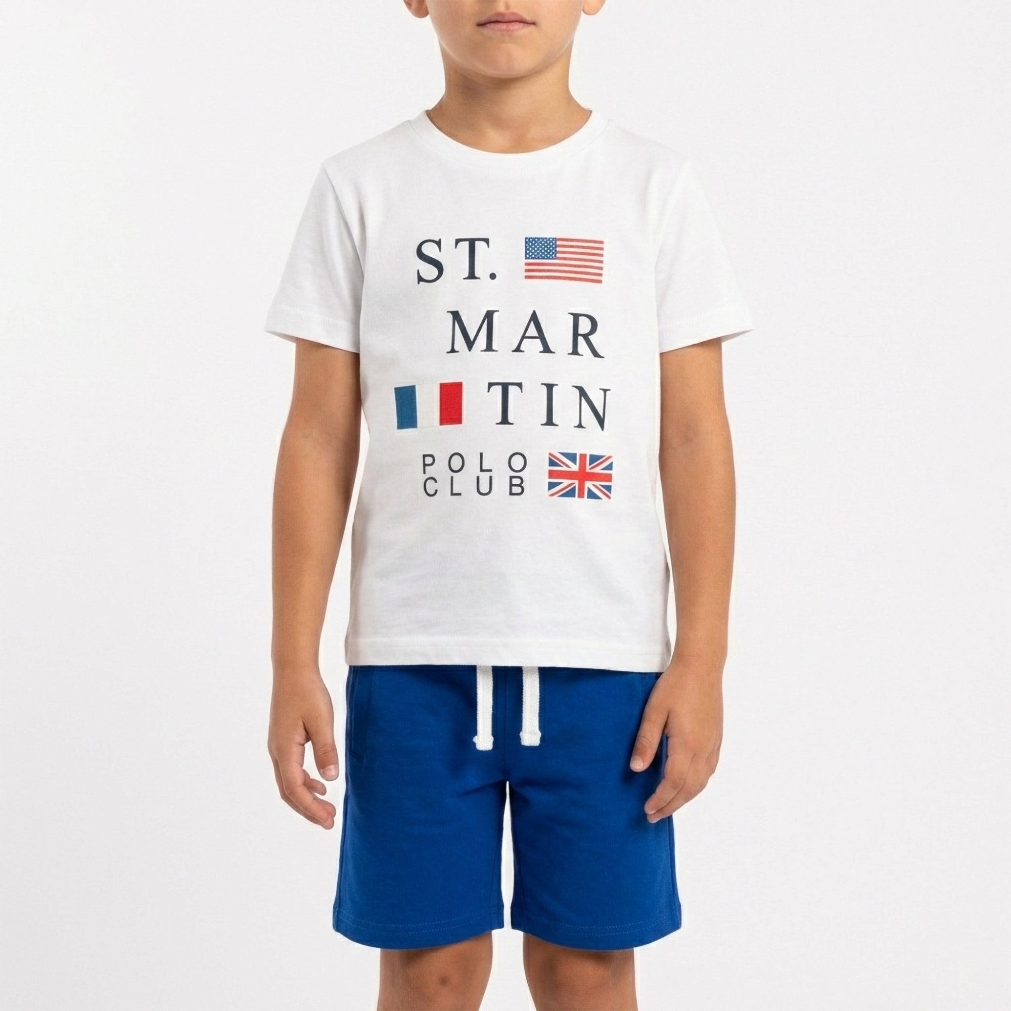 Set t-shirt e shorts jersey con stampa logo flags
