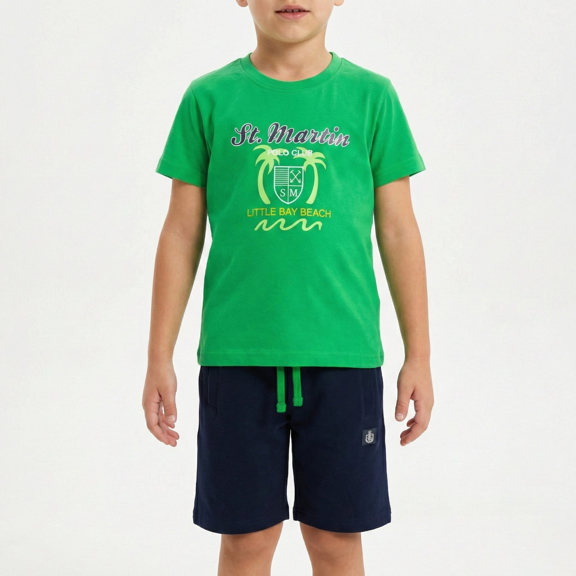 Set t-shirt e shorts jersey con stampa little bay