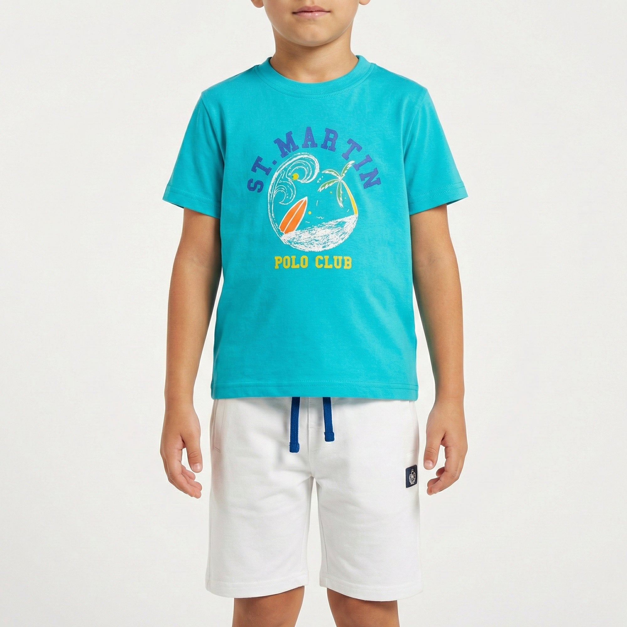 Set t-shirt e shorts jersey con stampa windsurf