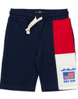 Bermuda french terry con ricamo bandiera americana
