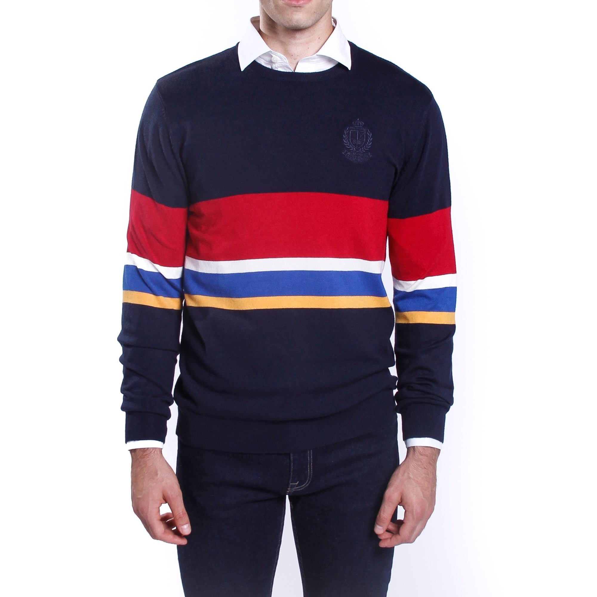 Maglione con righe multicolor