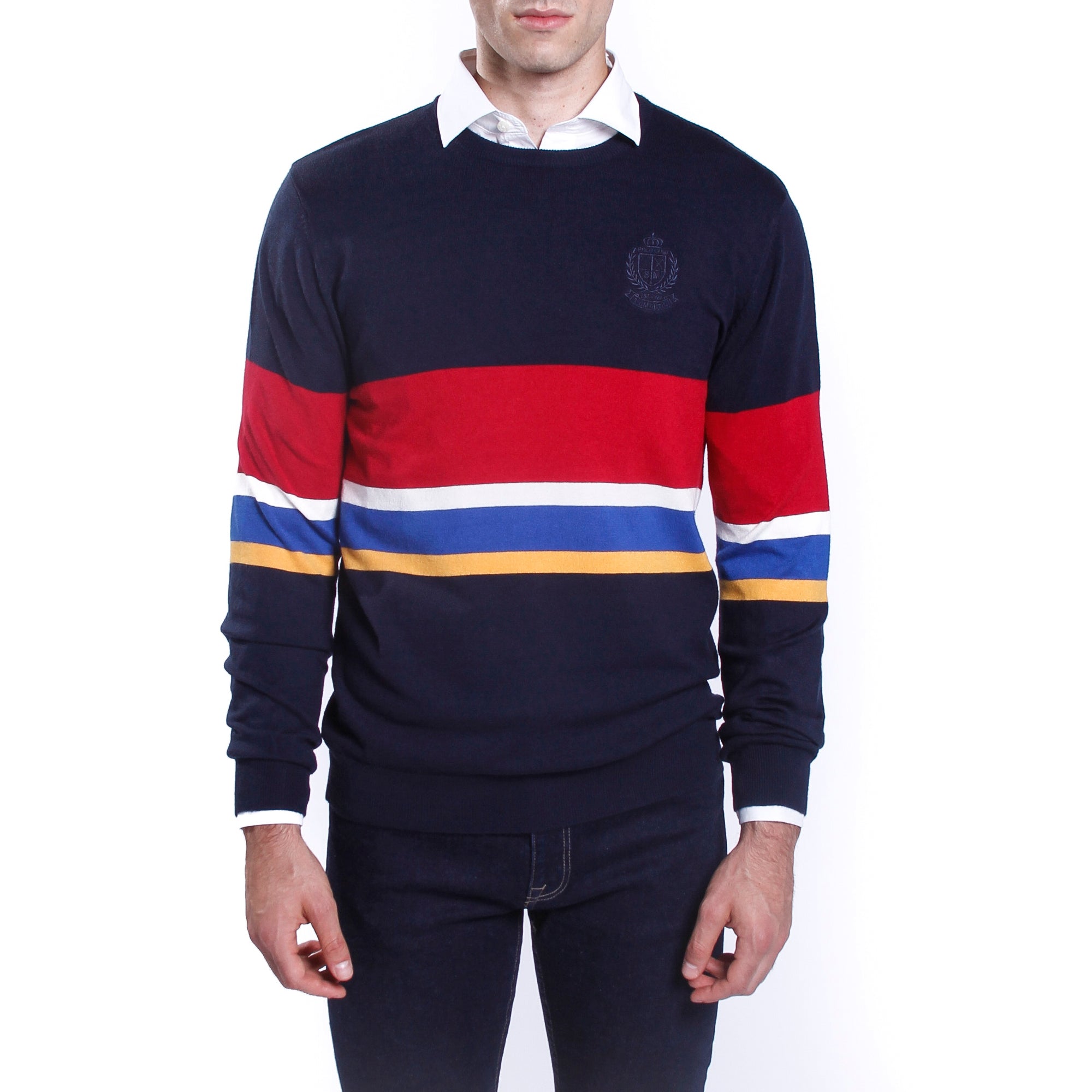 Maglione con righe multicolor