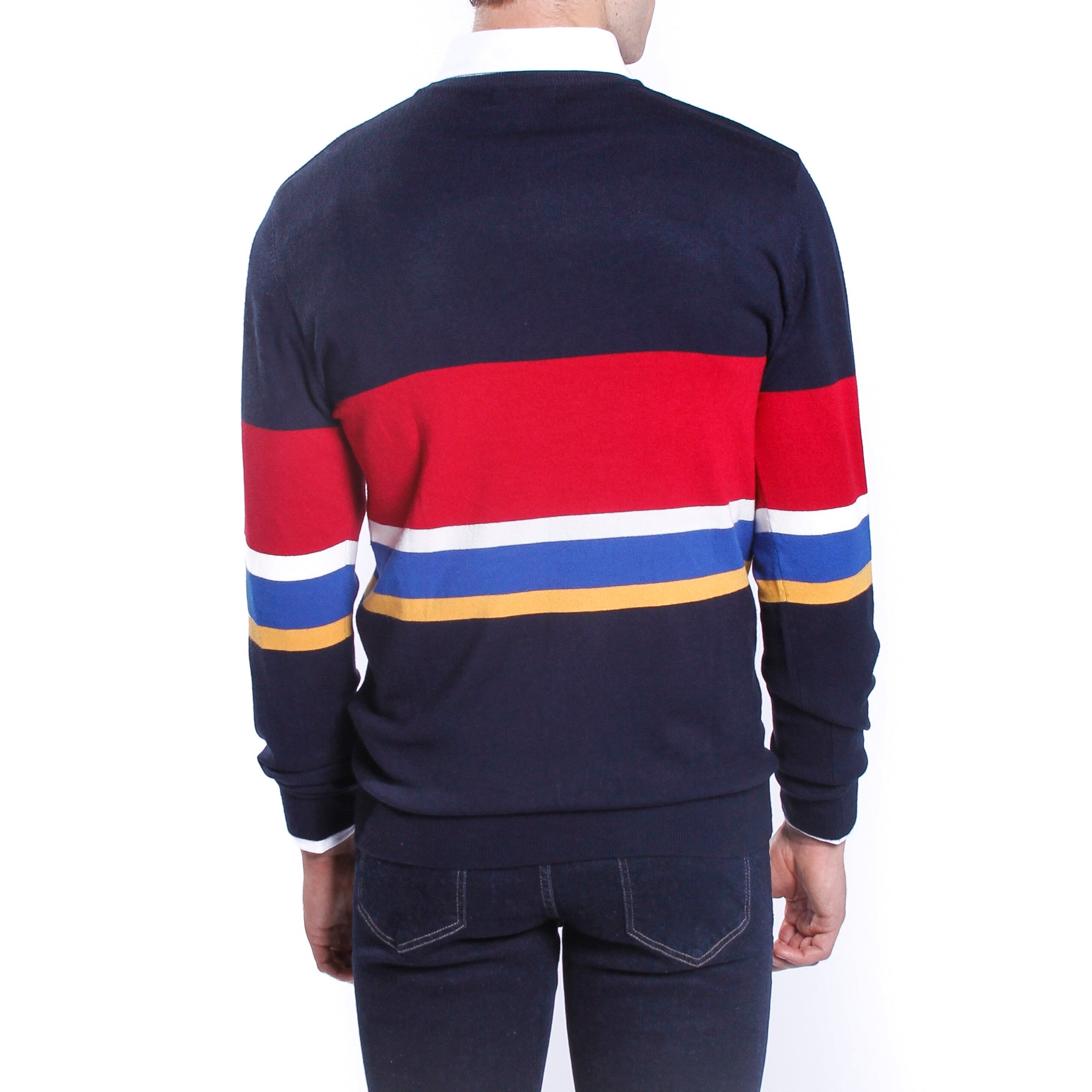 Maglione con righe multicolor