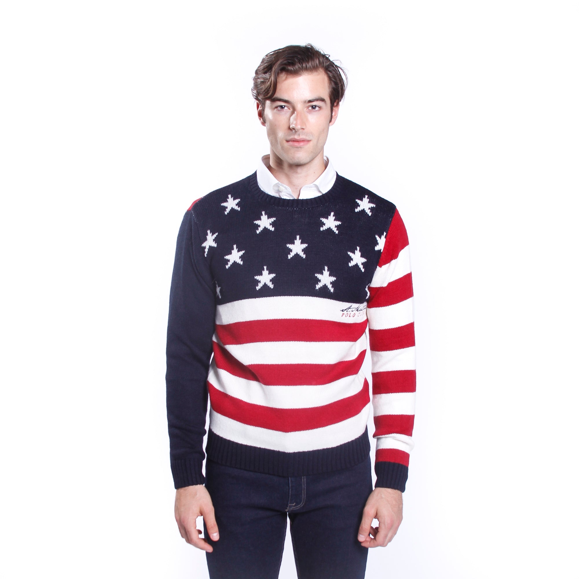 Maglione con fantasia americana 