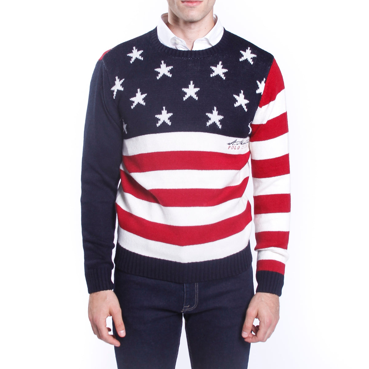 Maglione con fantasia americana