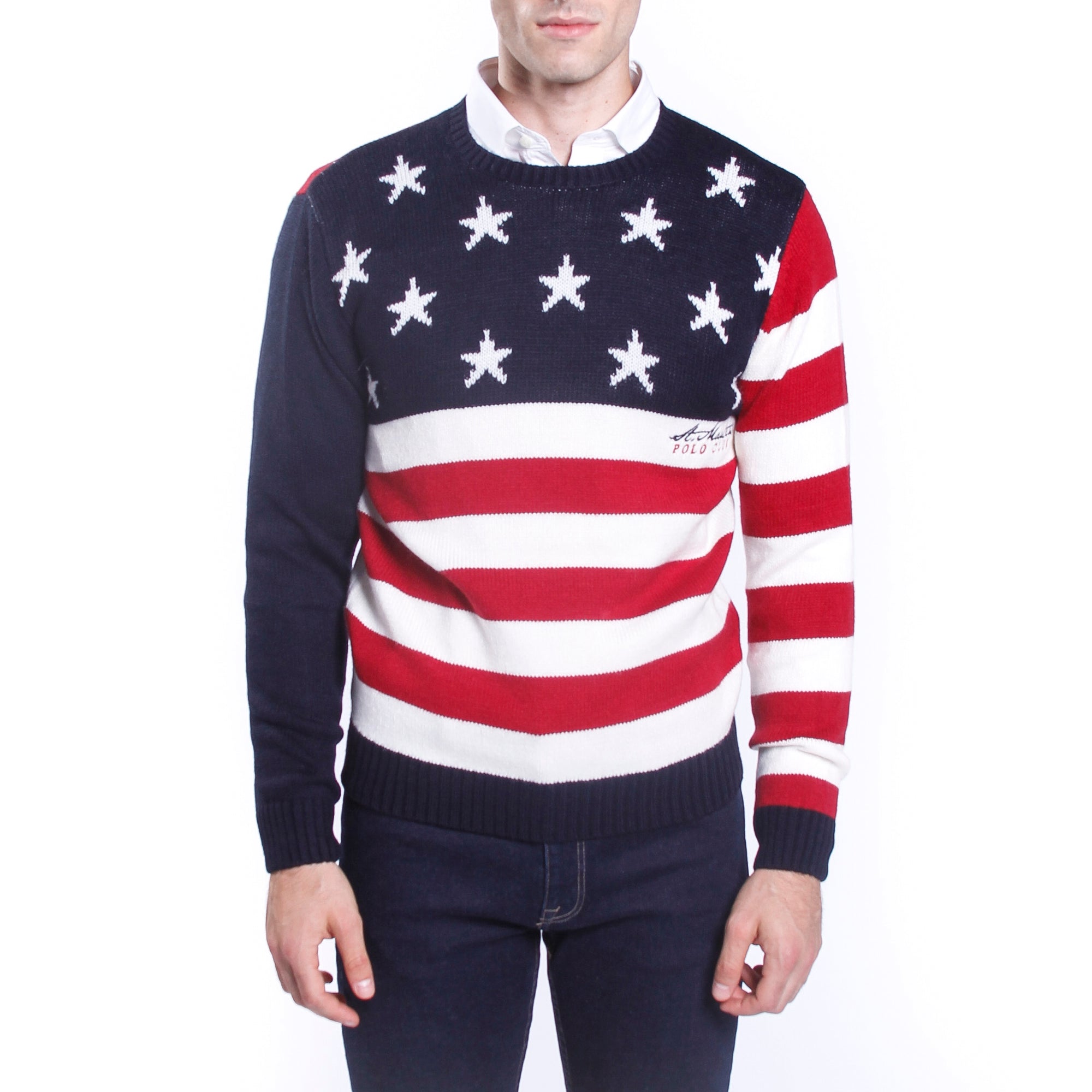 Maglione con fantasia americana