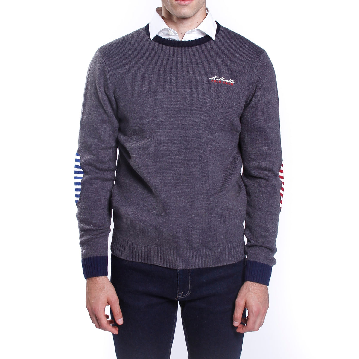 Maglione con toppe fantasia americana