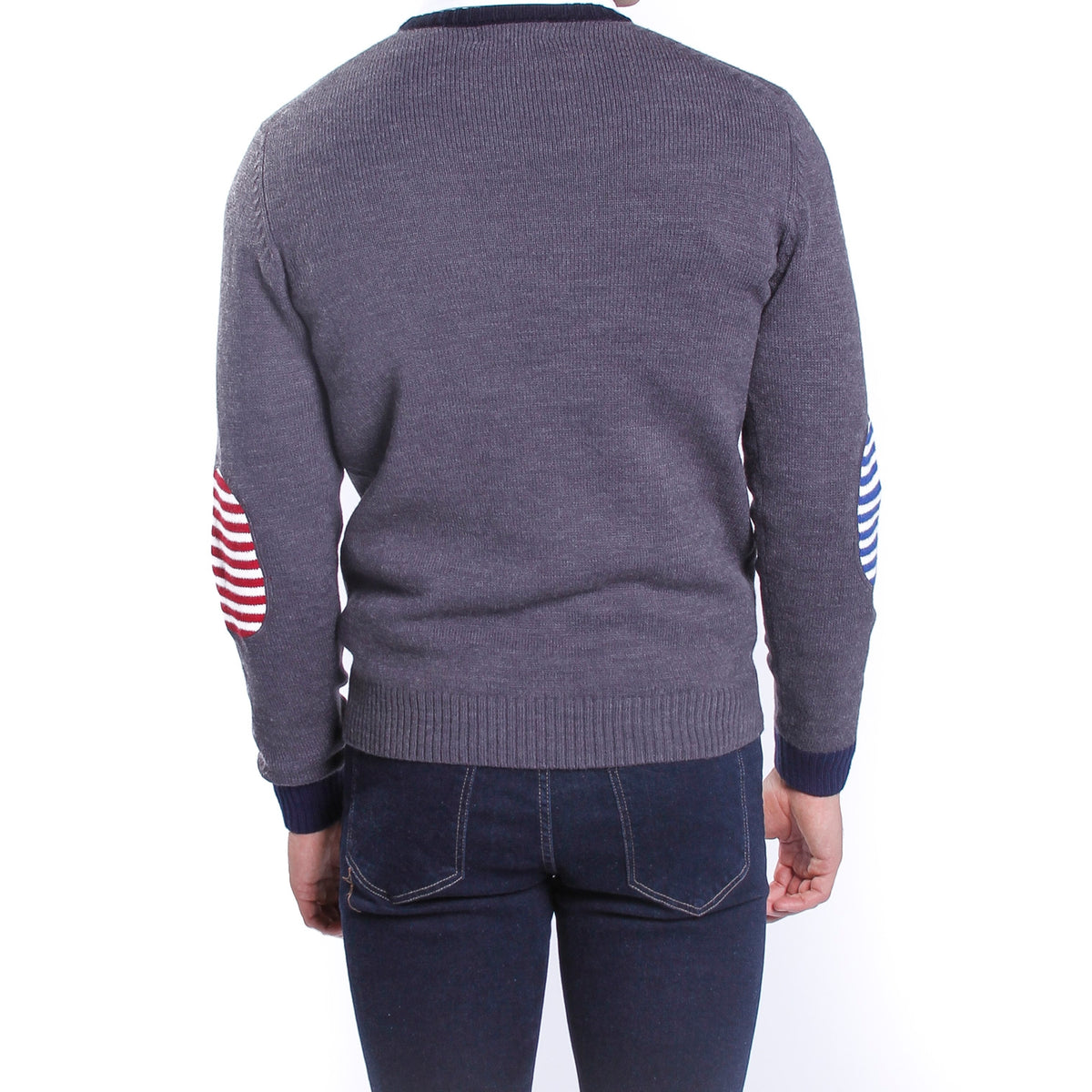 Maglione con toppe fantasia americana