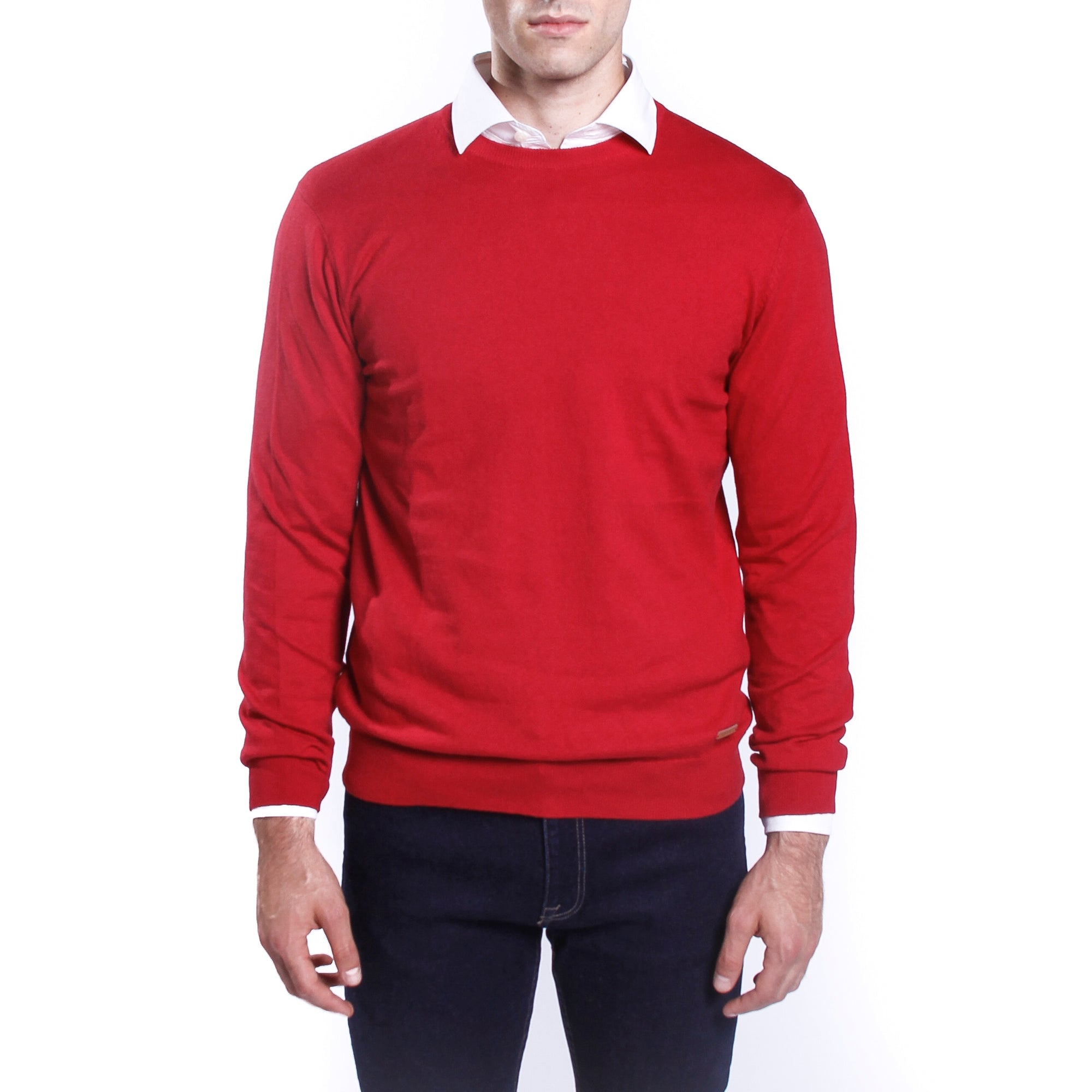 Maglione girocollo a tinta unita