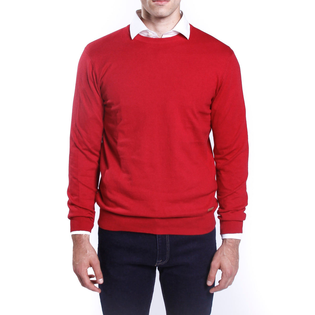 Maglione girocollo a tinta unita