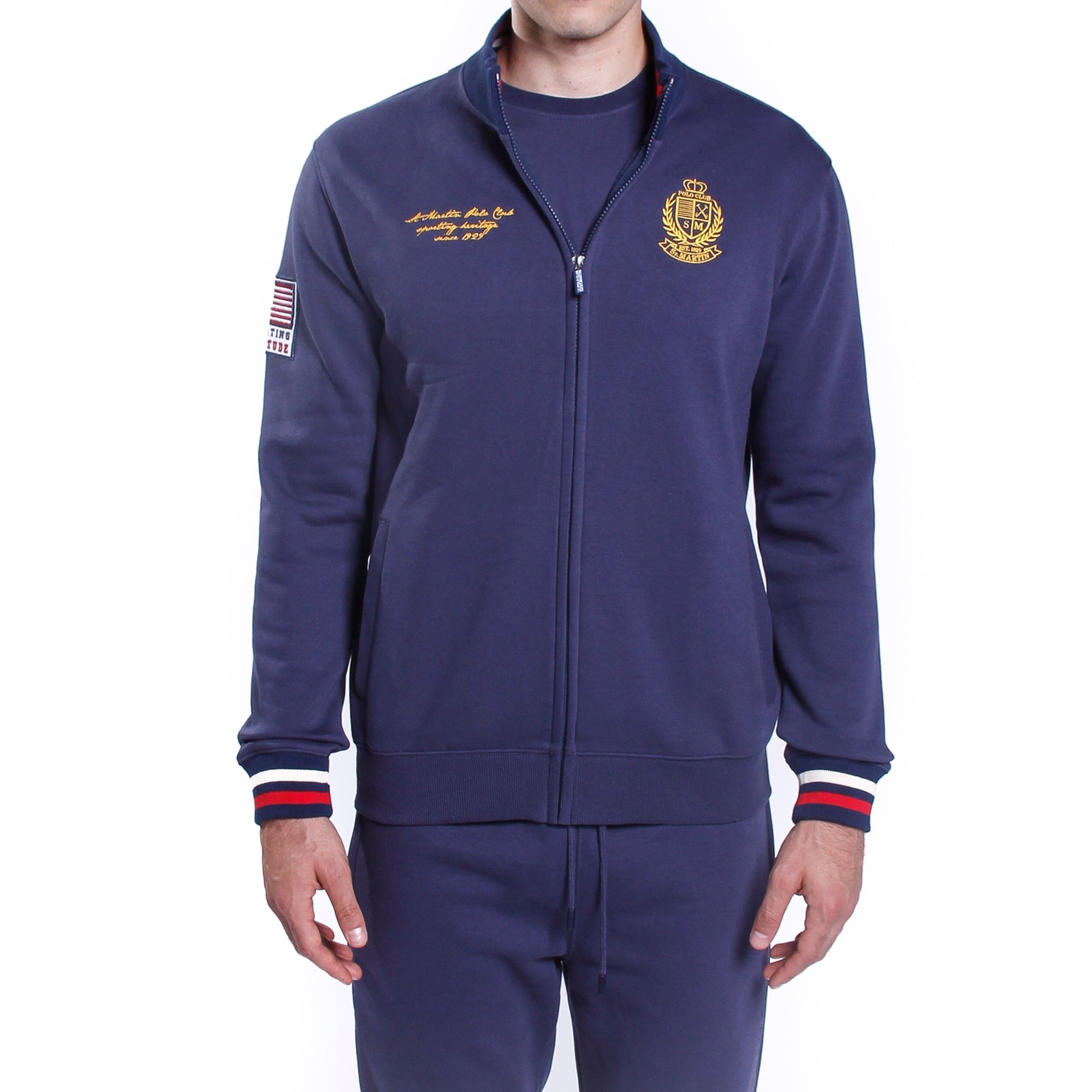 Felpa con zip e logo ricamato inside brushed