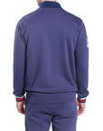 Sweatshirt with zip and inside brushed embroidered logo