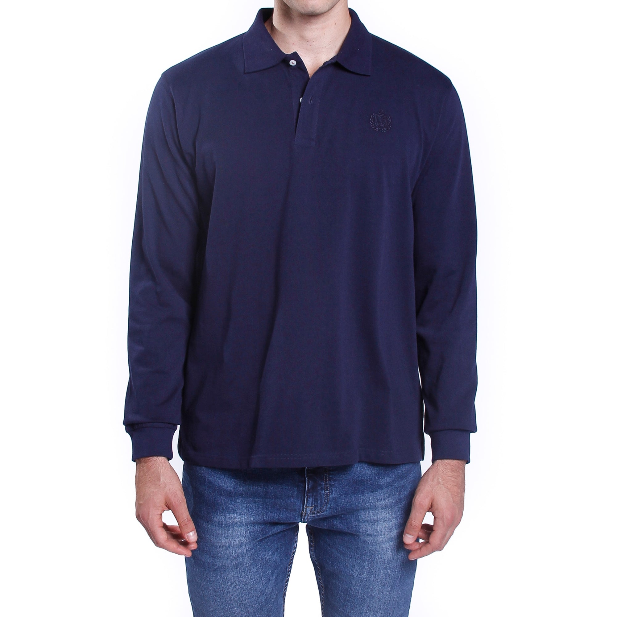 Polo in jersey con ricamo tono su tono lato cuore