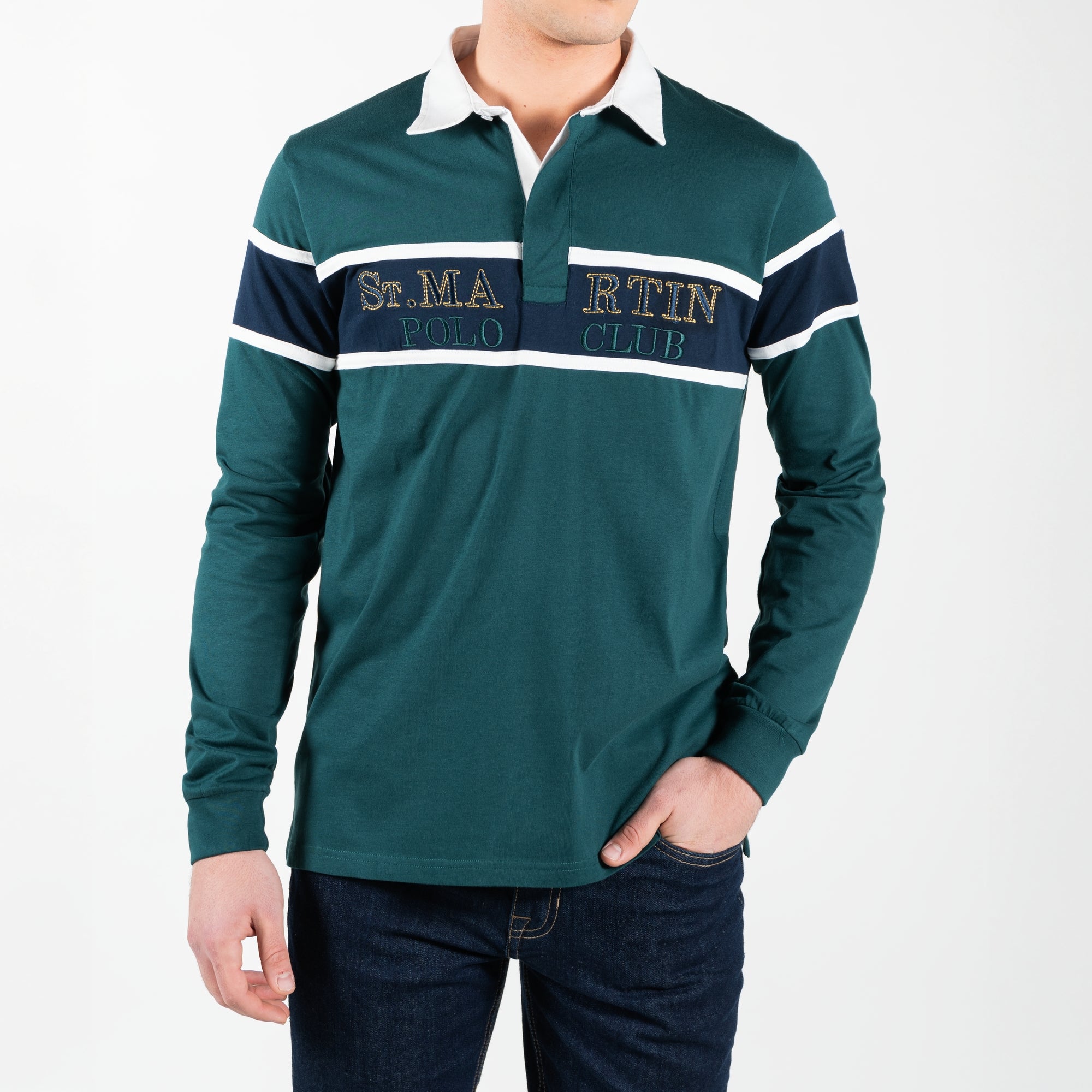 Polo con collo in gabardine