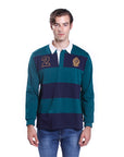 Polo jersey con righe larghe Verde Bottiglia