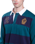 Polo jersey con righe larghe Verde Bottiglia