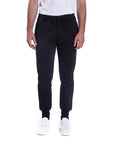 Pantalone felpato in pile con patch della bandiera americana cucita sulla tasca posteriore