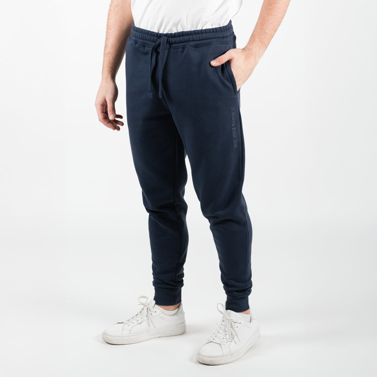 Pantalone felpato in pile con patch della bandiera americana cucita sulla tasca posteriore