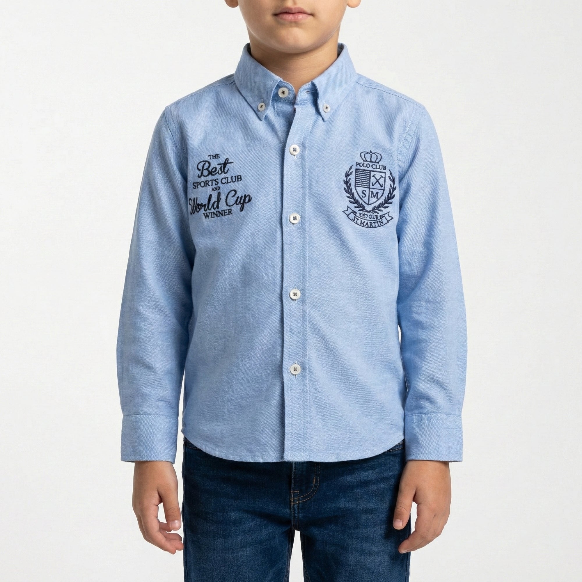 Camicia oxford con ricamo logo