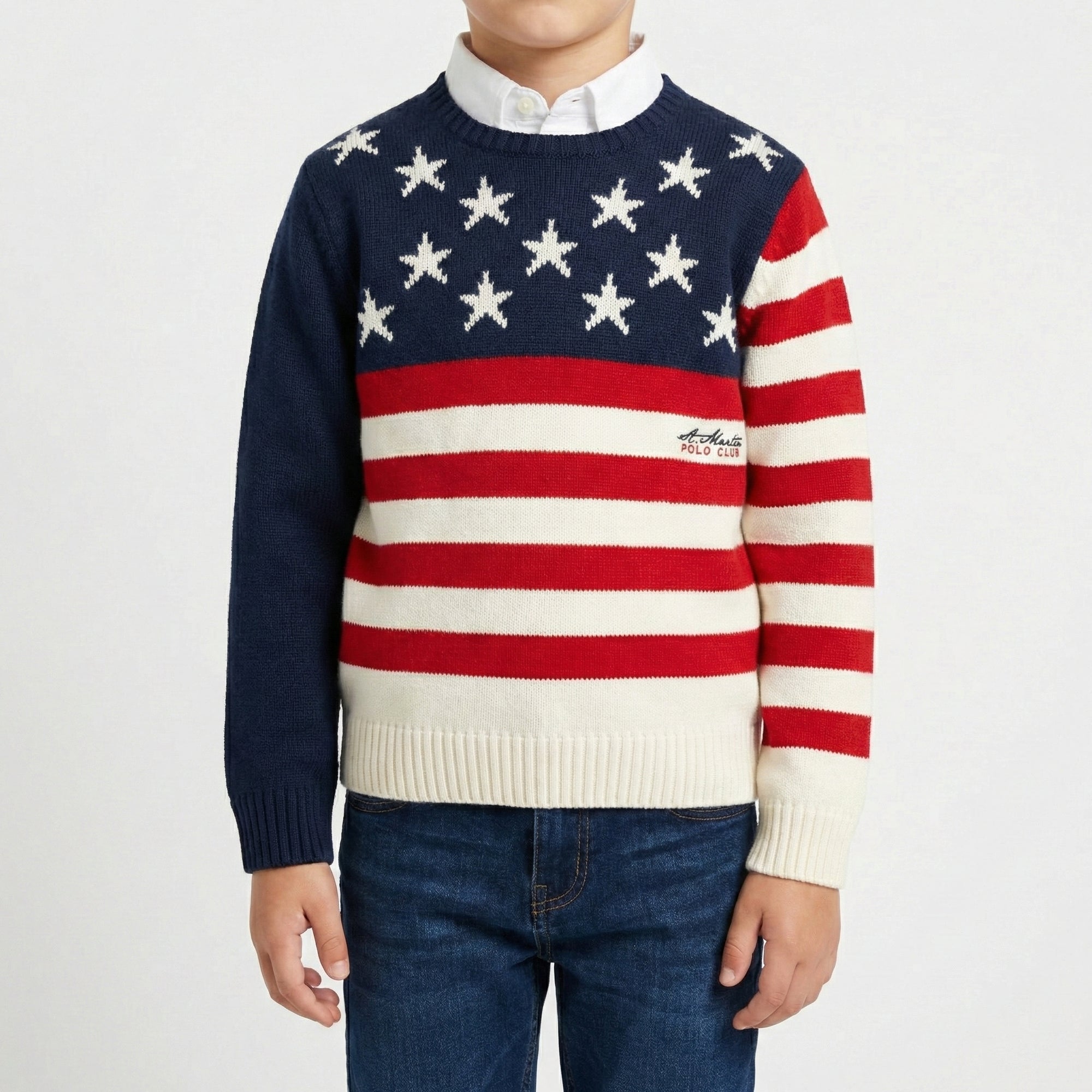 Girocollo finezza 5 bandiera americana