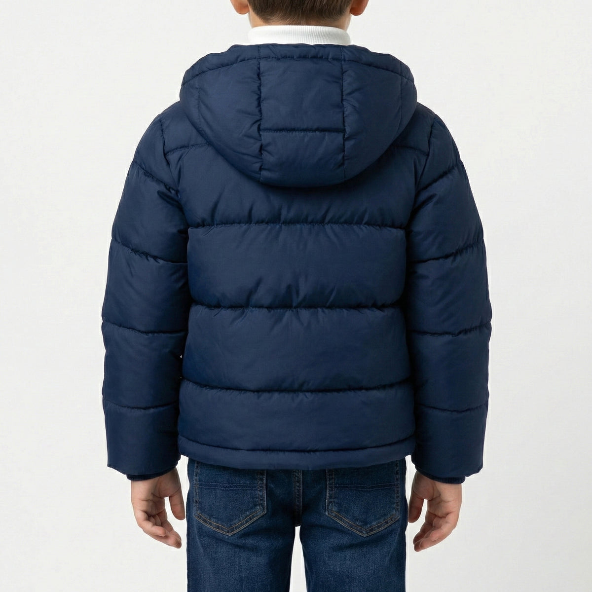 Giubbino nylon con fascia in petto zip e cappuccio
