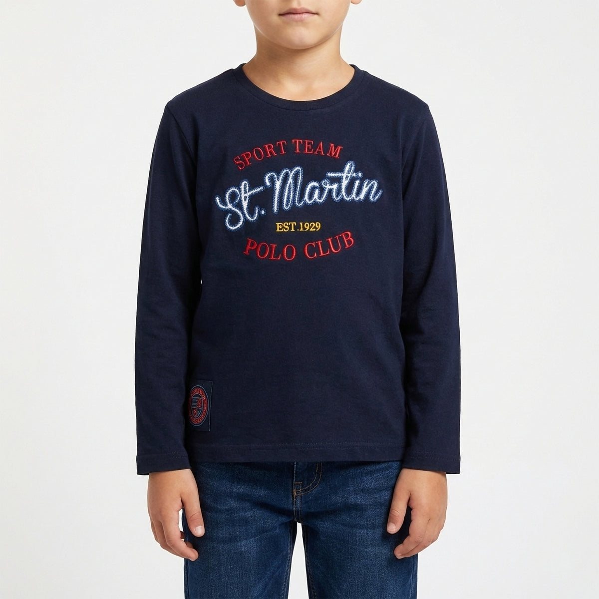 T-shirt con logo al contrasto