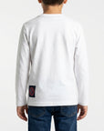 T-shirt bianca con logo blu
