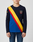 T-shirt con righe diagonali