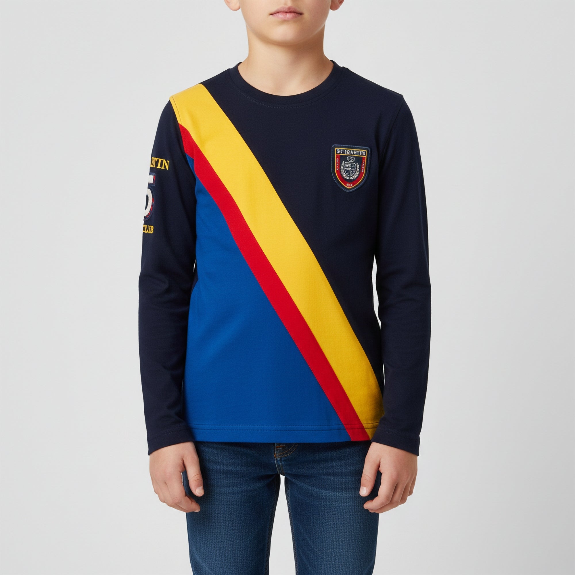 T-shirt con righe diagonali