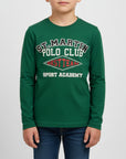 T-shirt verde bottiglia con logo a contrasto