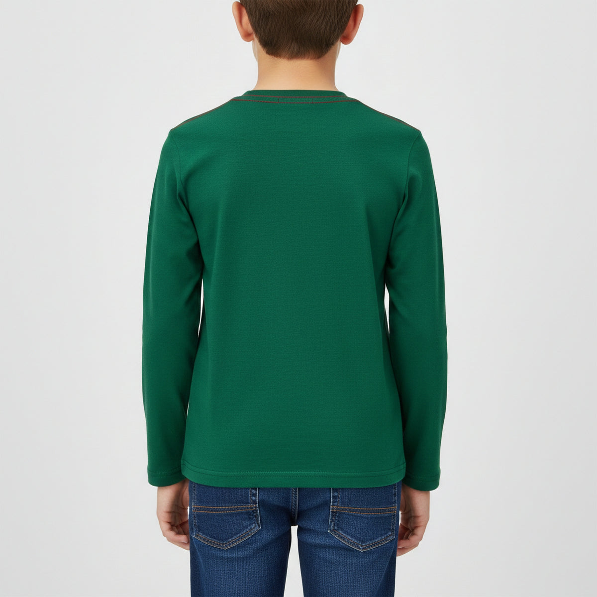 T-shirt verde bottiglia con logo a contrasto