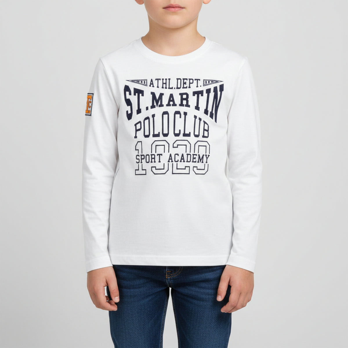 T- shirt bianca con logo al centro del petto