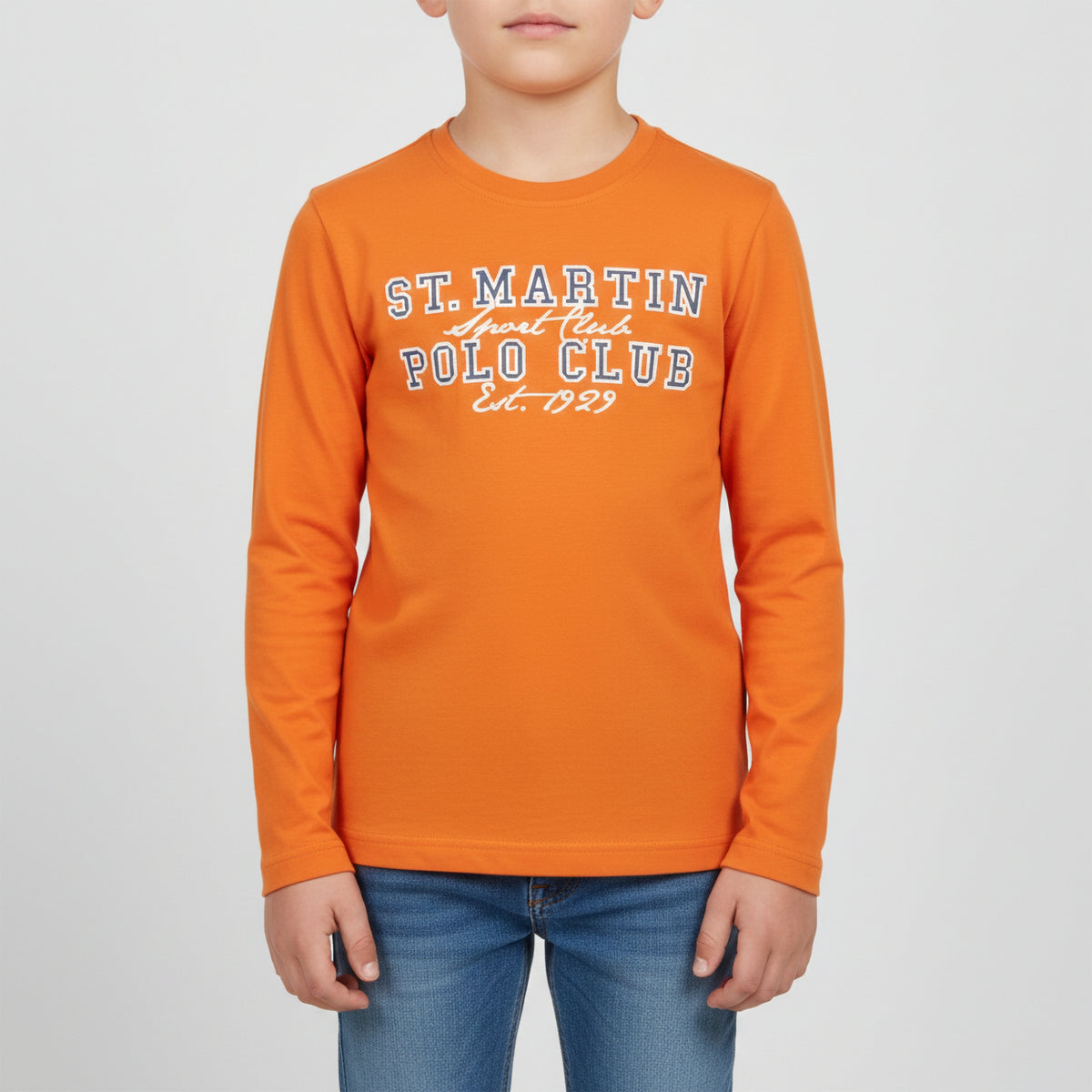 T-shirt arancione con logo a contrasto