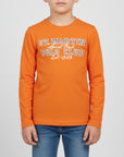 T-shirt arancione con logo a contrasto