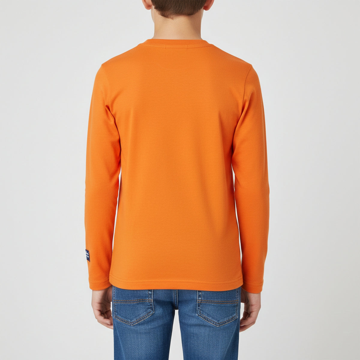 T-shirt arancione con logo a contrasto