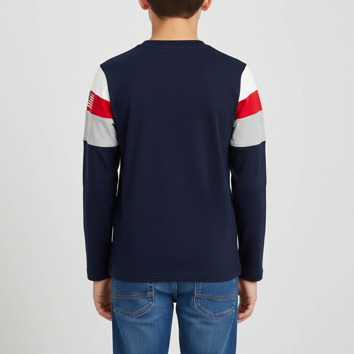 T-shirt con fasce colorate e ricamo logo