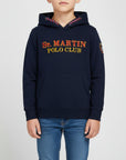 Felpa blu marine con cappuccio
