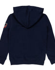 Sweatshirt with hood and inside brushed embroidered logo