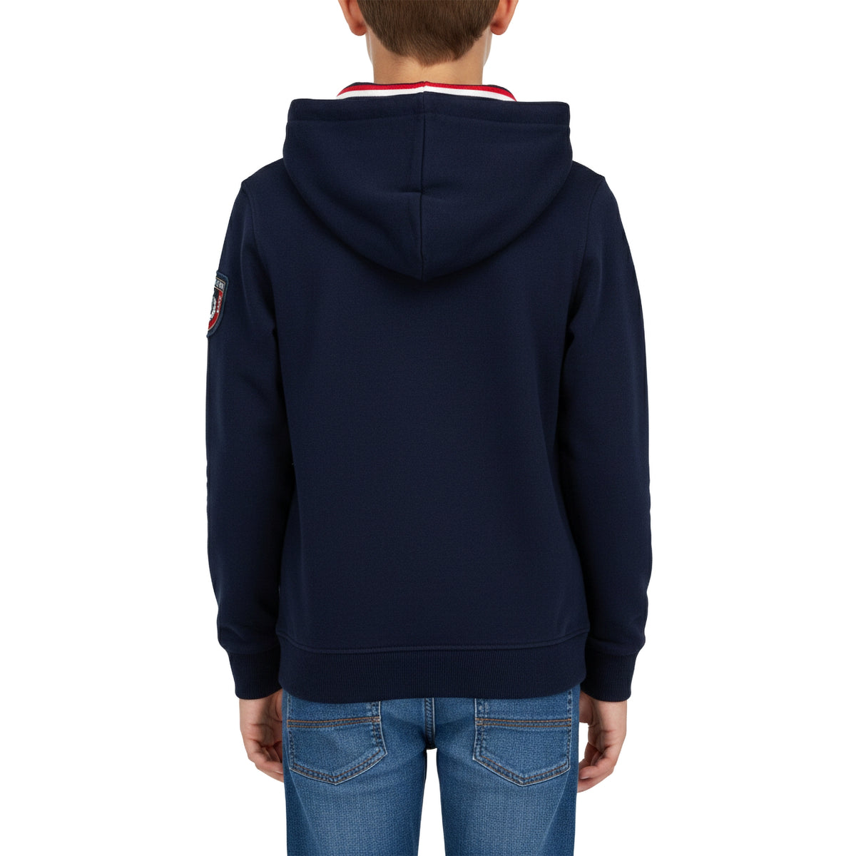 Felpa blu marine con cappuccio