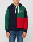Felpa con zip e colori a contrasto