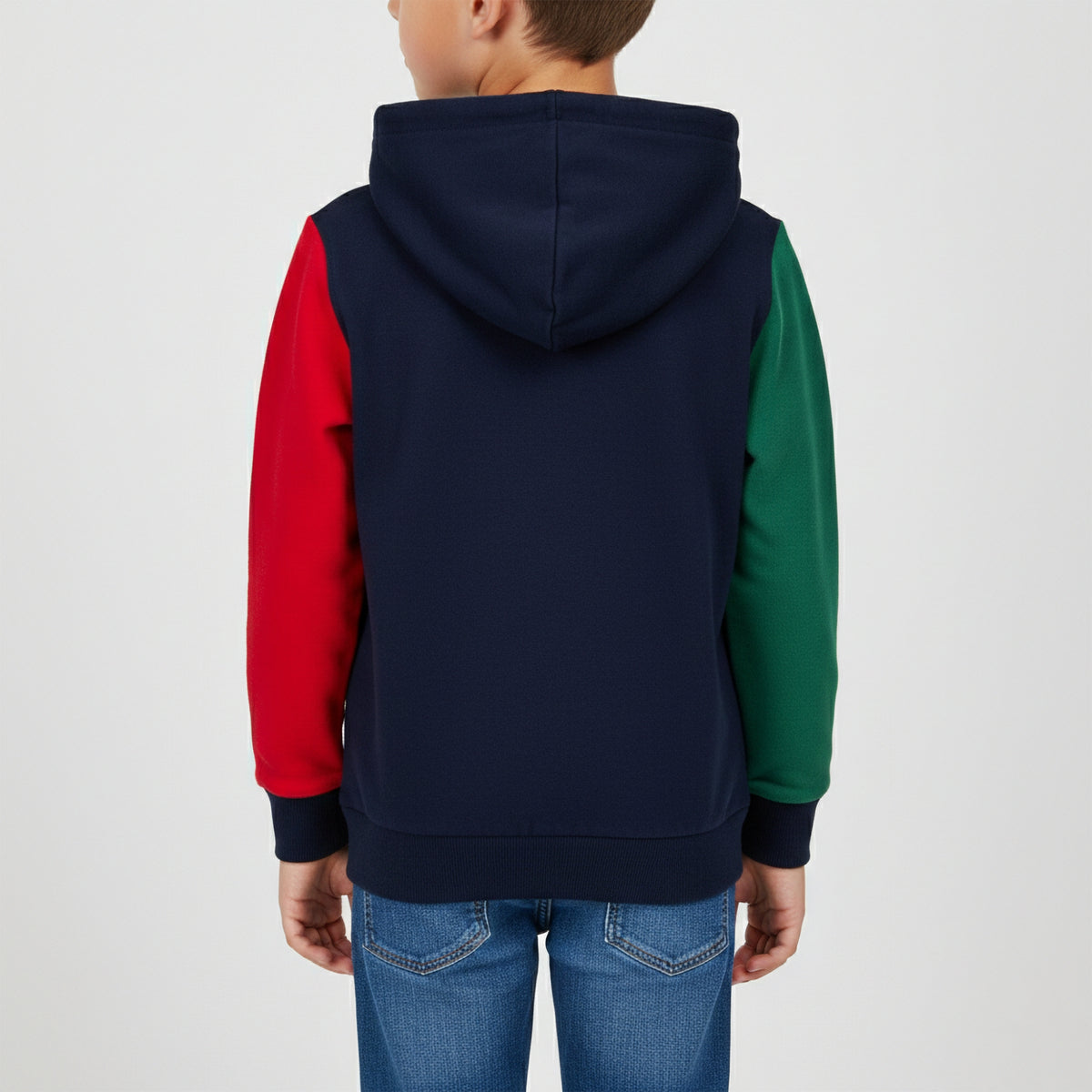 Felpa con zip e colori a contrasto