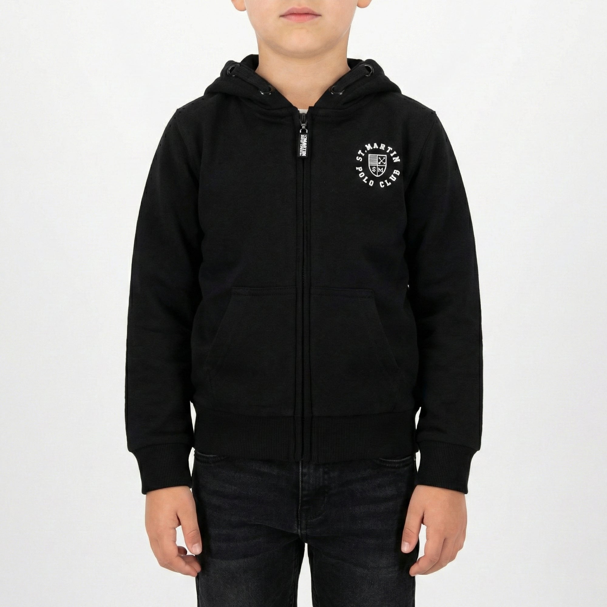 Felpa zip e cappuccio logo stampato inside brushed