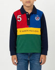 Polo multicolor con logo ricamato