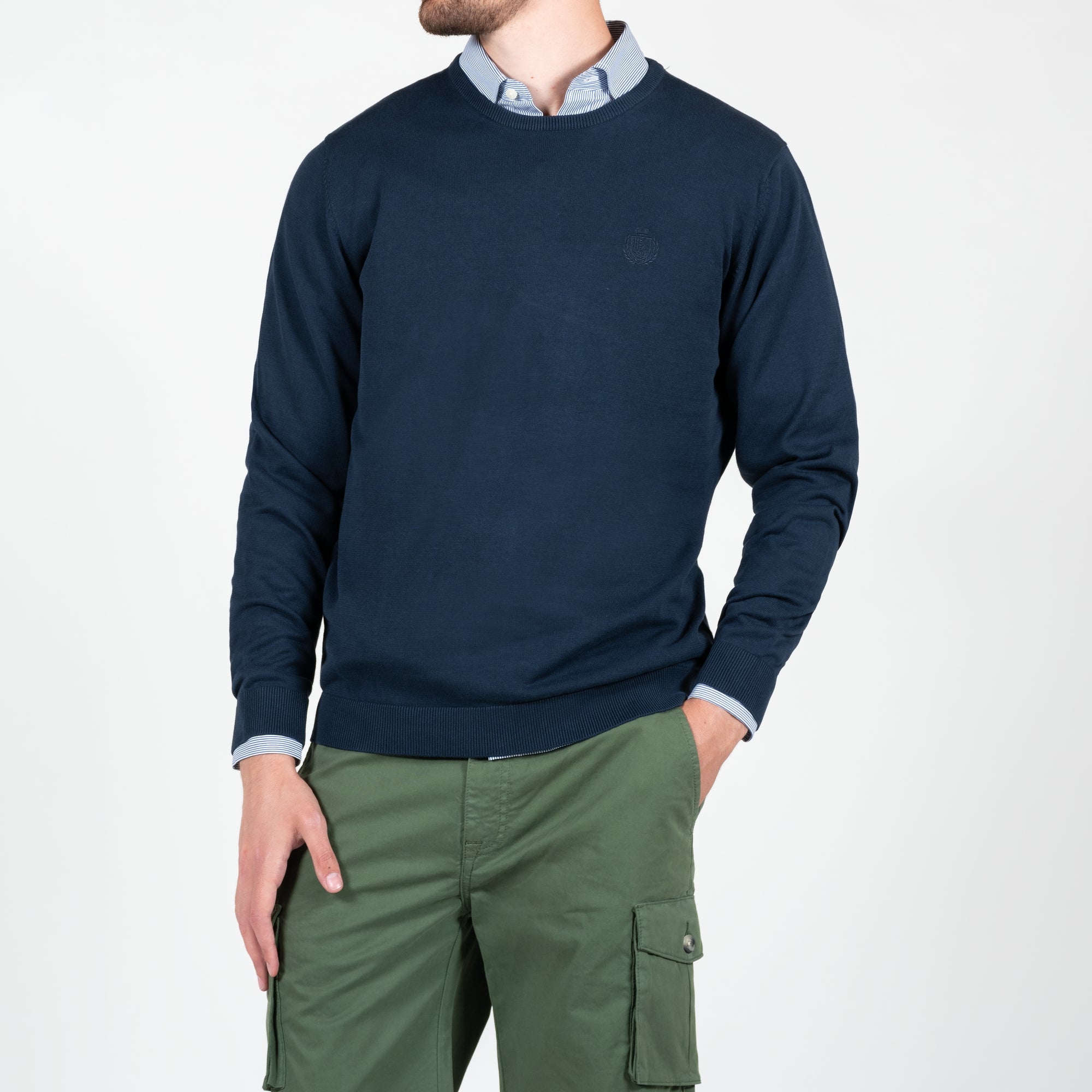 Maglia girocollo con logo al lato cuore ton sur ton  