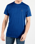 T-shirt in jersey con logo ricamato ton sul ton al lato cuore
