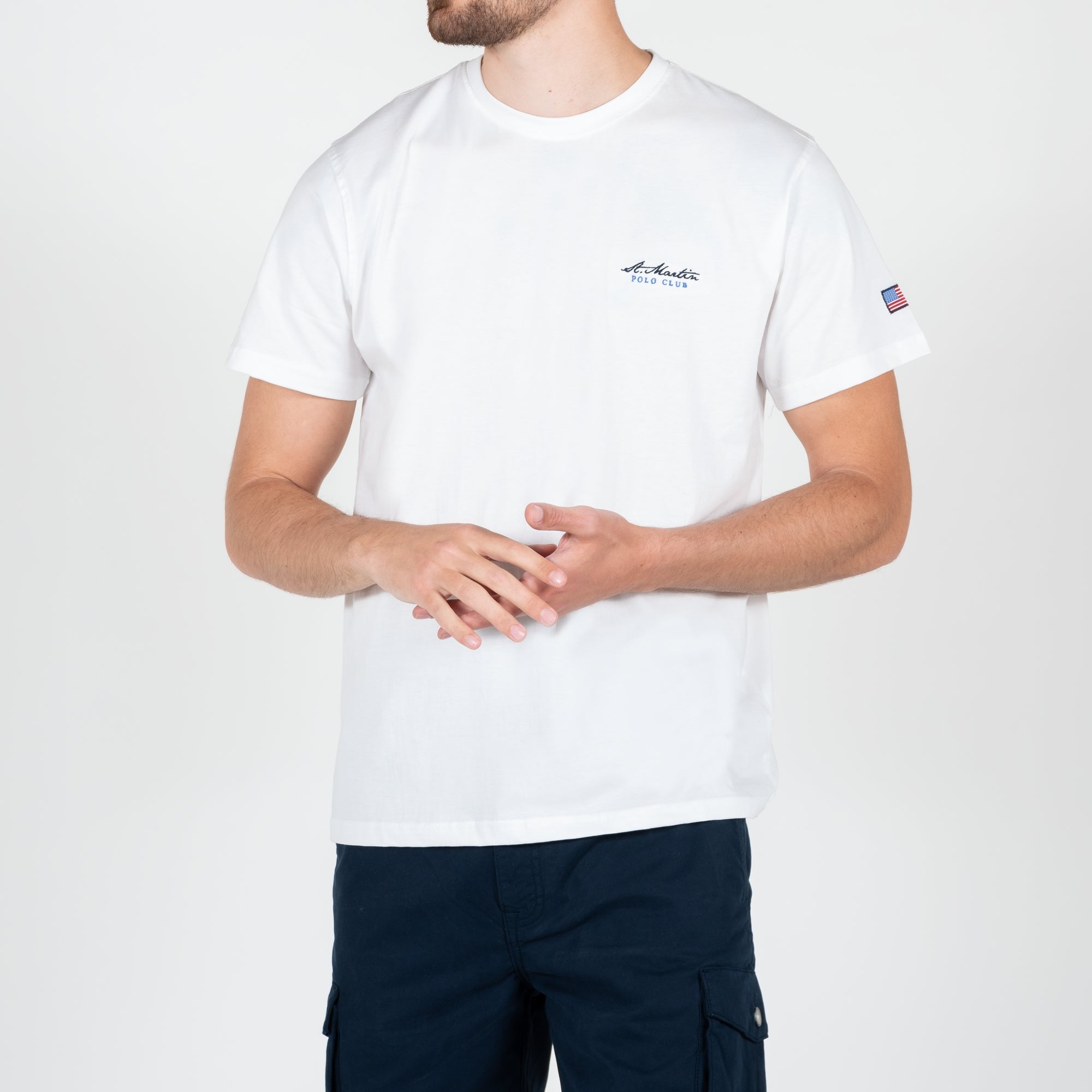 T-shirt basic con logo ricamato