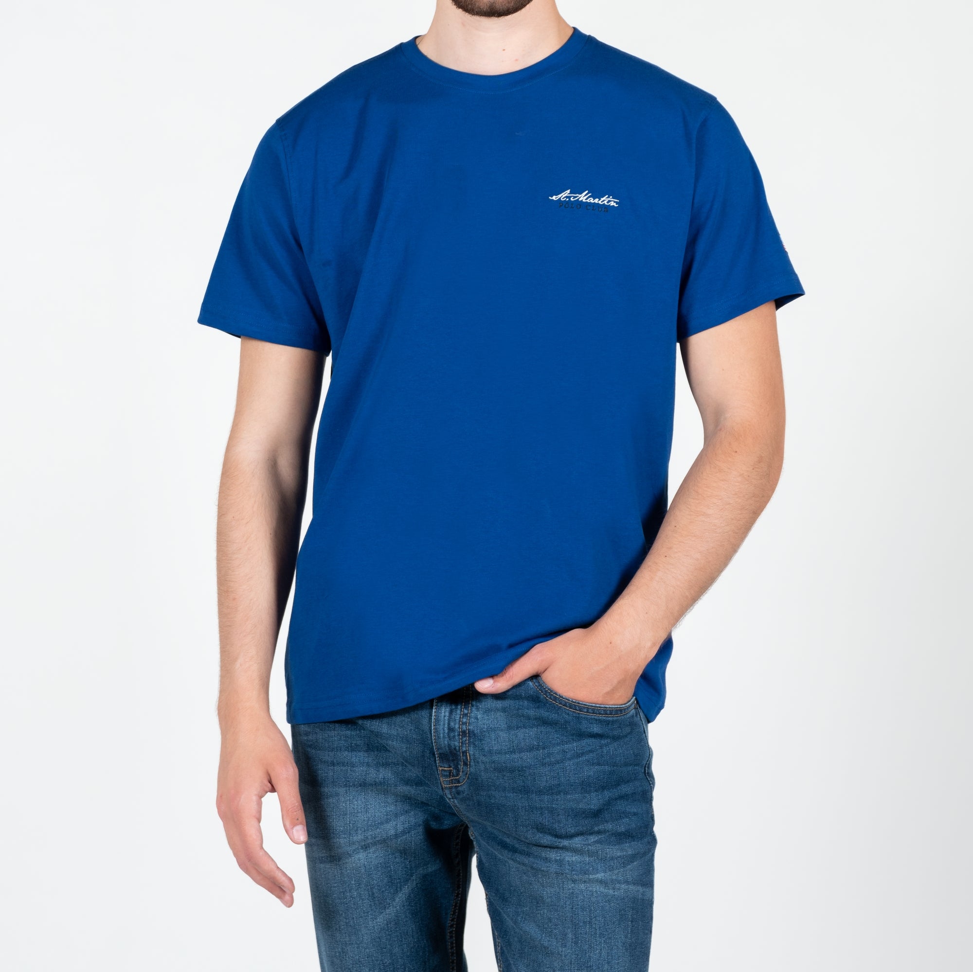 T-shirt basic con logo ricamato